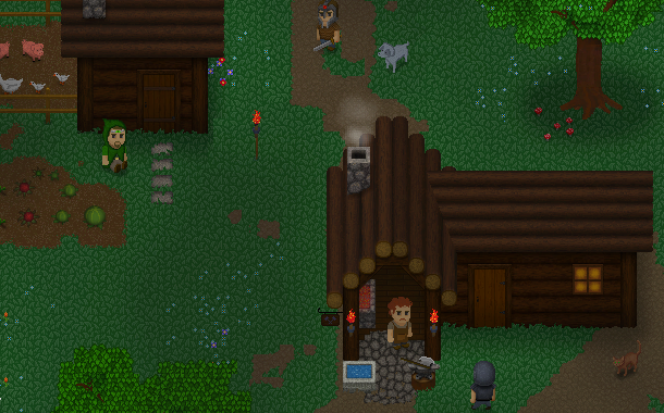 A hamlet with a small farm and blacksmith